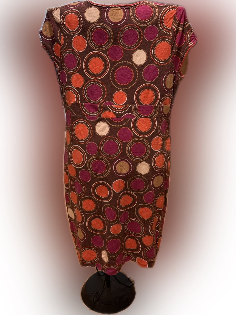 Women’s Boden brown short sleeved jersey dress - Multicolor Circles